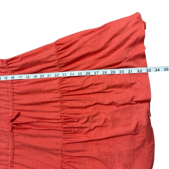 BEYOND YOGA FEATHERWEIGHT OUT AND ABOUT MINI DRESS SZ L ORANGE CORAL TIERED BOHO - Picture 7 of 7